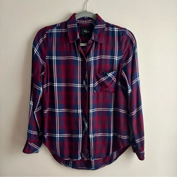 Rails • Hunter Flannel Shirt in Navy/Rose/Powder - Picture 2 of 10